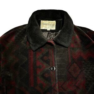 VINTAGE Forecaster‎ Sport Maroon And Black Patterned Jacket - SIZE